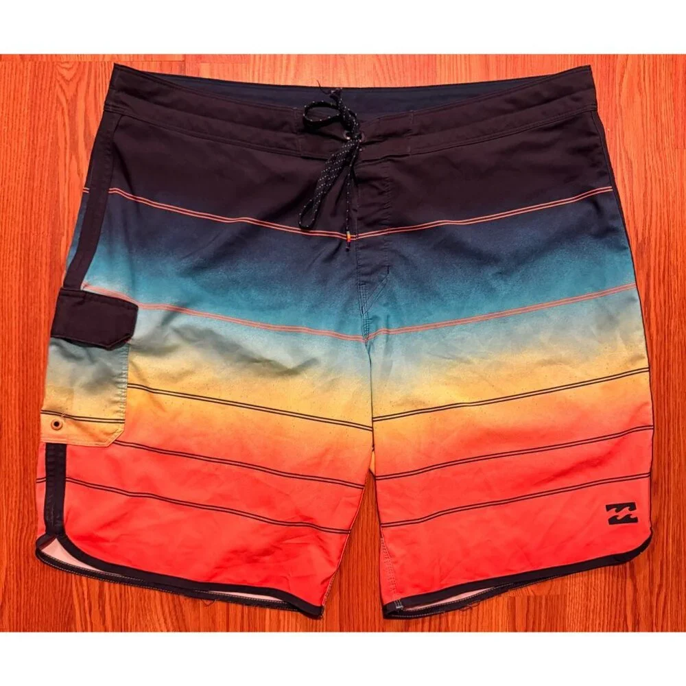 Billabong Platinum  X Board Shorts Mens 40 11" Swim Trunks Striped - Picture 1 of 6